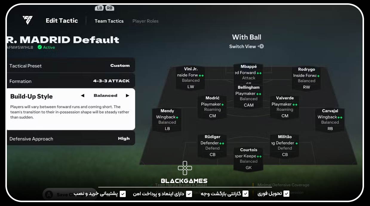 ترکیب 4-3-3 Attack برای رئال مادرید