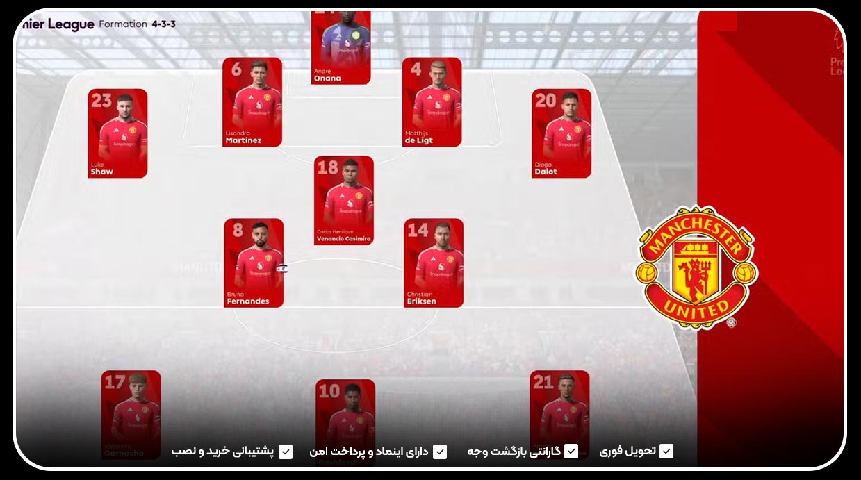 بهترین ترکیب اصلی (Starting 11) برای منچستر یونایتد در EA Sports FC 25